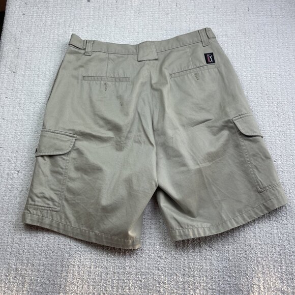 PGA Tour Men’s Cargo Golf Shorts Khaki Beige Size 36 Performance Sports Pockets - Picture 7 of 14